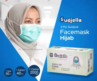 Facemask Masker Suojella 3 Ply - Hijab 1 suojella